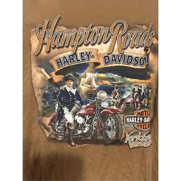 Vintage Harley Davidson Hampton Roads Yorktown Virginia VA T Shirt - Size Large - Picture 6 of 12